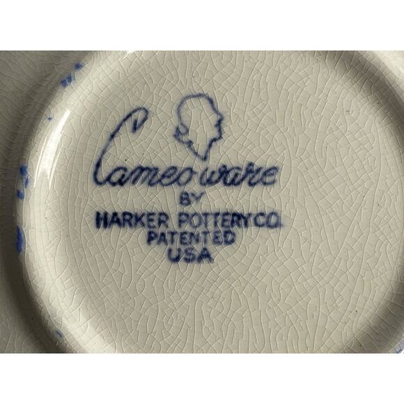 Vintage Cameoware Harker Pottery USA Demi Cup and Saucer c-3.5”x 2” s-5”t - Picture 12 of 13